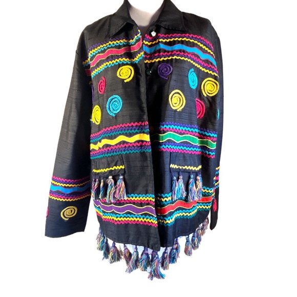 Allure Jackets & Blazers - Allure Jacket Womens Medium Embellished Vintage Retro Button